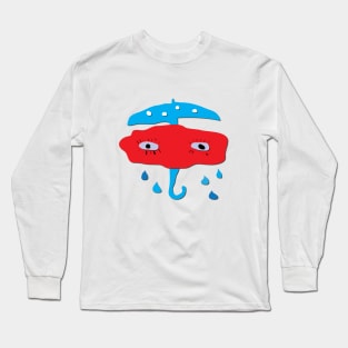 Blue Mushroom umbrella for shiny rainy days Long Sleeve T-Shirt